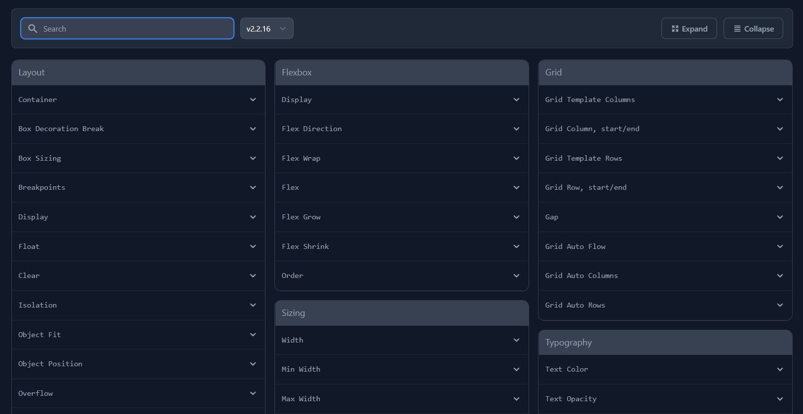 Tailwind CSS Cheat Sheet