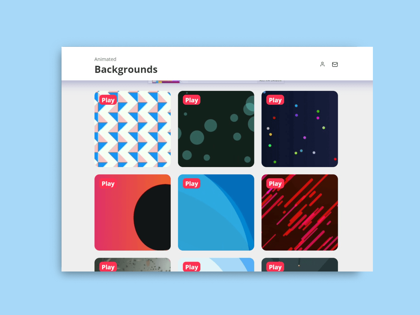Animated backgrounds – created in HTML, CSS and Javascript – from CodePen.