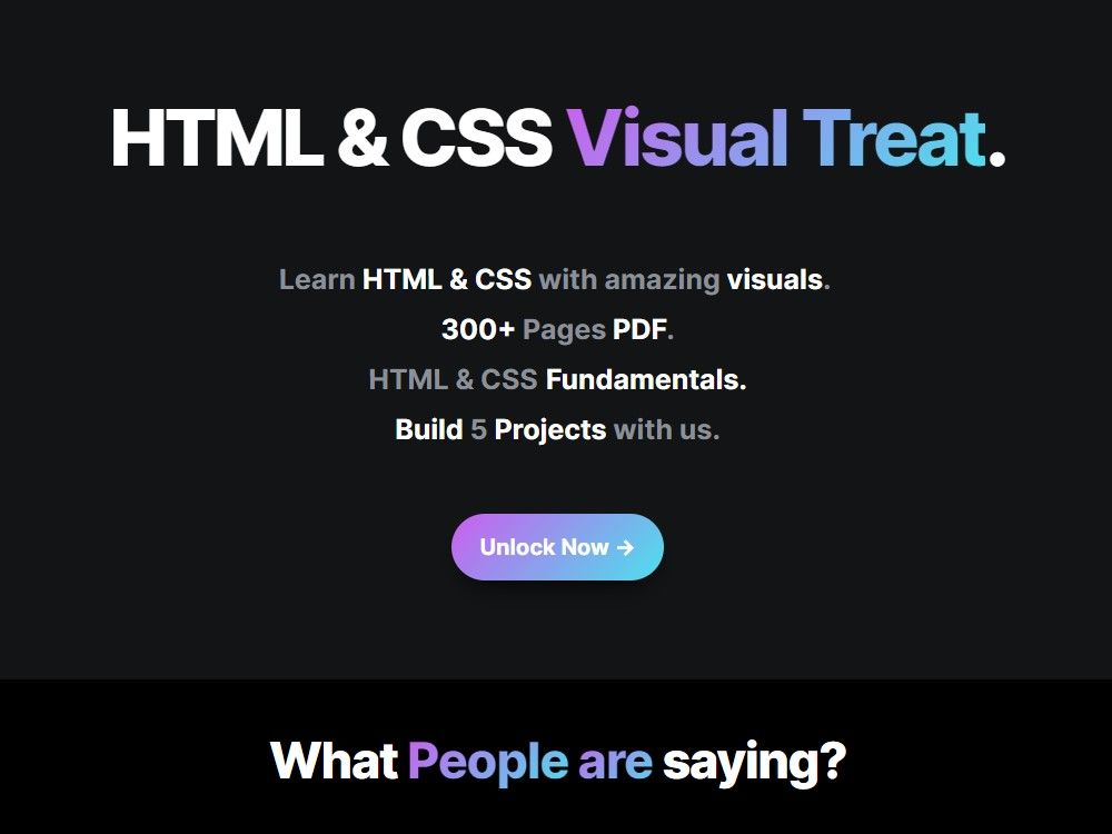 HTML & CSS Visual Treat - An e-book to learn HTML & CSS visually