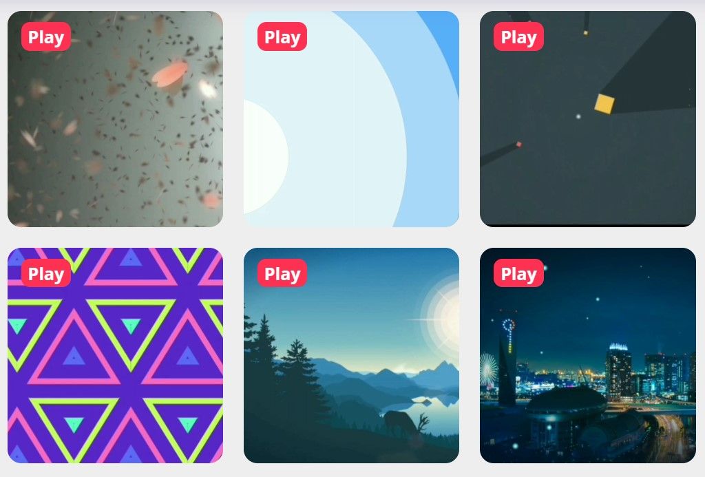 Animated backgrounds – created in HTML, CSS and Javascript – from CodePen.