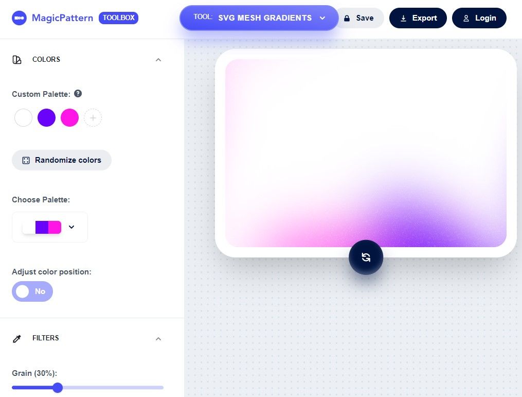 SVG Mesh Gradient Generator - Unique, customizable SVG mesh gradients