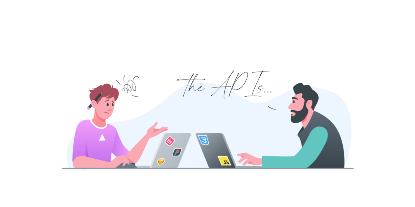 Designer and developer on a meeting